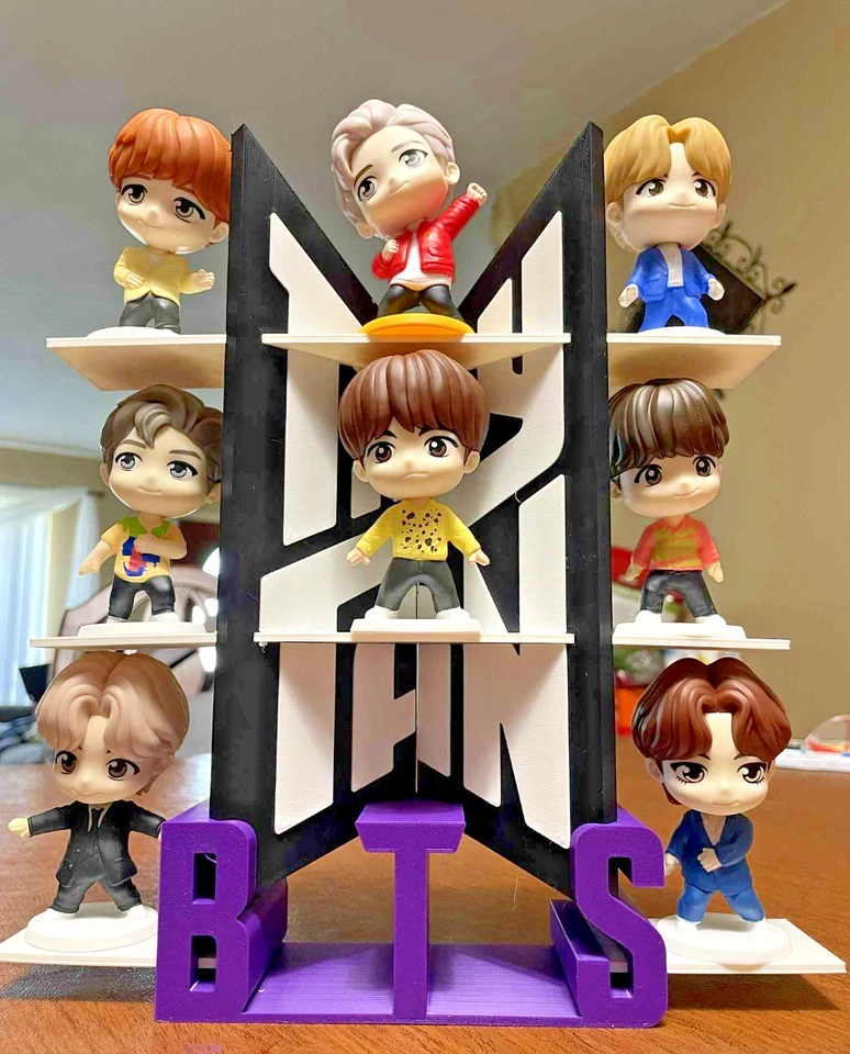 Soporte de exhibición TinyTAN BTS inspirado en McDo - Estante BTS impreso en 3D Foto 3 de 4