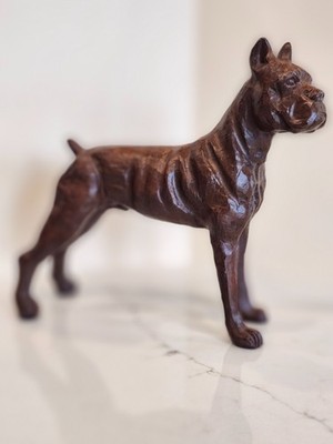 Standing Boxer Dog made with Crushed Pecan Shell Resin by Red Mill Mfg.