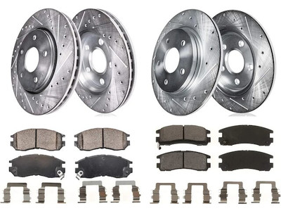 For 1995-1999 Mitsubishi Eclipse Brake Pad and Rotor Kit Detroit Axle 75394YJCC