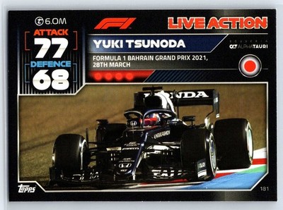 2022 Topps Turbo Attax F1 Yuki Tsunoda Live Action #181