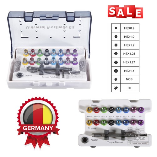 UNIVERSAL PROSTHETIC KIT Dental Restoration Hand Driver tool Kit Impianto SET DE - Imagen 14 de 18