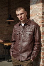 Men's Real Lamb Leather Shirt Full Sleeve Shirt Available In Several Colors