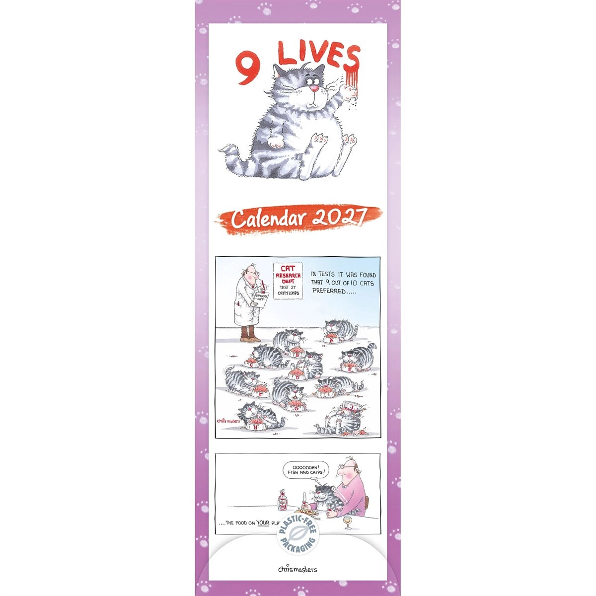 9 Lives Slim Calendar 2027, Wall Calendars, Month To View, Humour, Gift - Image 4