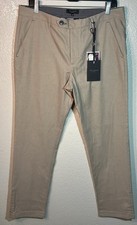 Ted Baker London Classic Fit Semi Plain Trouser 33R Khaki Pants MMT Penguin TH9M