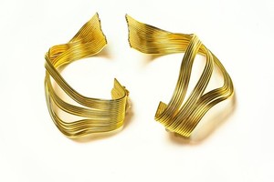 Authentic Vintage Premier Etage Paris Large Gold Plated Twist Earrings