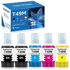 T49M Sublimation Ink Bottles Autofill 5-Pack for Epson SureColor F170 F570