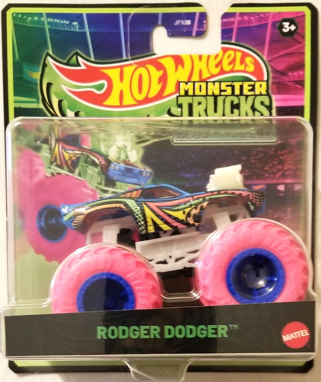 Hot Wheels - 2025 Monster Trucks Glow in the Dark Rodger Dodger (BBJFX18)