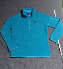Patagonia Better Sweater Quarter Zip Teal Blue Womens Size L