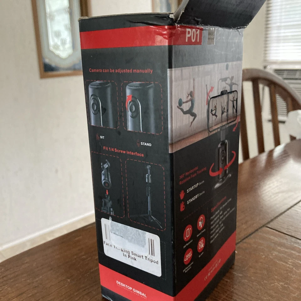 360° Rotation Auto Face Tracking Camera Gimbal Stabilizer Selfie Tripod In Pink - Image 3 of 4