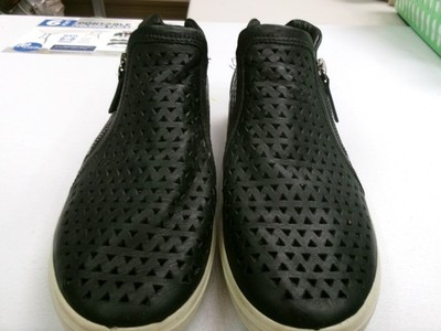 ECCO Women's Soft 7 Laser Cut Bootie Sneaker US 8 Zip Side Black