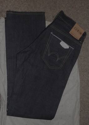 EDWIN Mens REGULAR-FIT STRAIGHT LEG SELVEDGE RAW DENIM CLASSIC JEANS~32 X 36~NEW