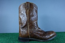 Justin 3163 Roper Style Mens Sz 10 D Brown Marbled Leather Cowboy Boots