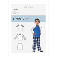Simplicity 9205 Top Shorts SchlafwäSche Schnittmuster GrößEn 3 - 8