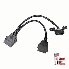 OBD Y Splitter Cable, 1 Male to 2 Female Extension for GPS Tracker and
