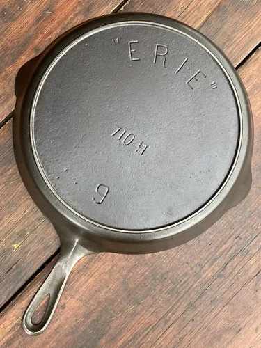 Pre Griswold Erie #8 Cast Iron Skillet Fifth Series w/ Inside Heat Ring