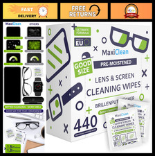 440 Pack Pre-Moistened Lens Wipes for Eyeglasses  Screens, Streak-Free Cleaner