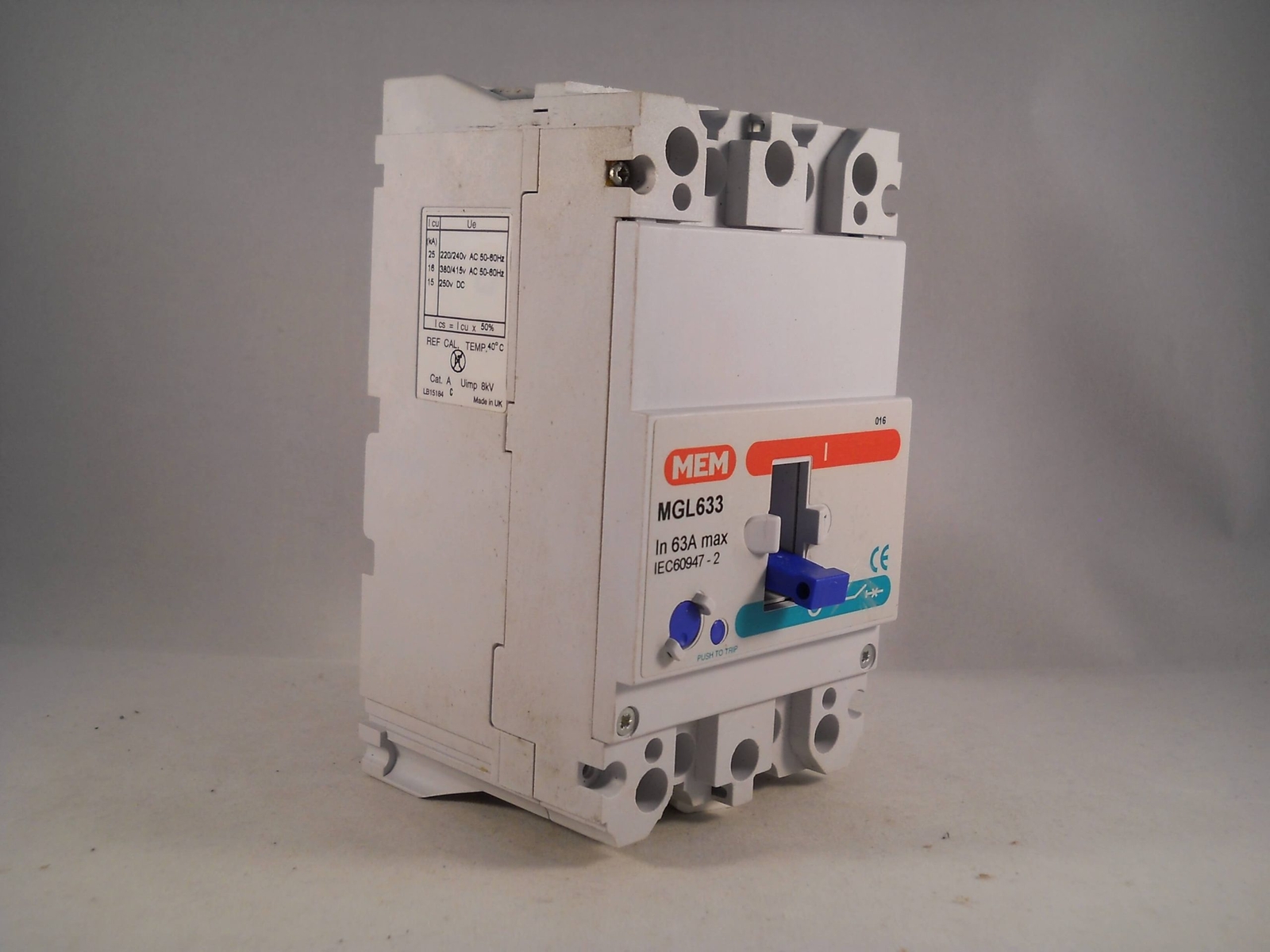 MEM MCCB 63 Amp Triple Pole 63A 3 Phase Breaker Bill TLG633 Memshield 2 MGL633