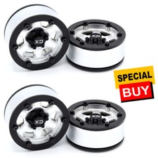 Incision IRC00255 KMC 1.9 KM233 Hex Silver Plastic Beadlock Wheel Set (4)