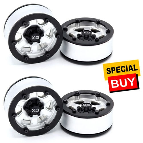 Juego de ruedas Beadlock de plástico hexagonal plateado Incision IRC00255 KMC 1,9 KM233 (4) - Imagen 1 de 4