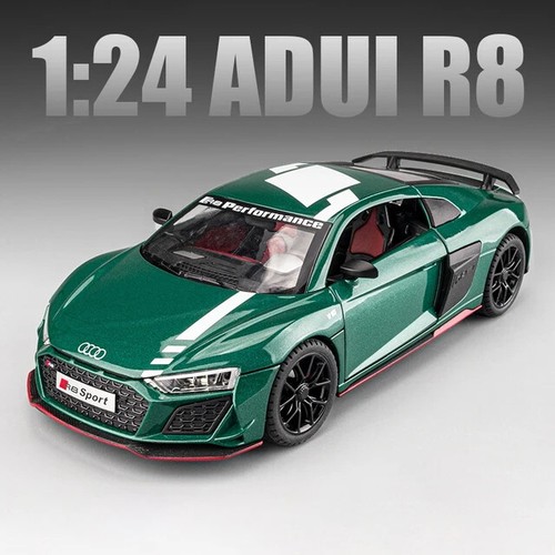 1:24 Audi R8 V10 Sport Diecast Model Car With Sound & Light Kids Toy Gift - Picture 15 of 17