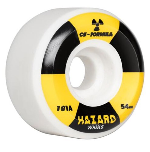 HAZARD WHEELS BY MADNESS SKATEBOARDS - RADIOACTIVE CS CONICAL WHITE WHEELS 52MM - Picture 2 of 2