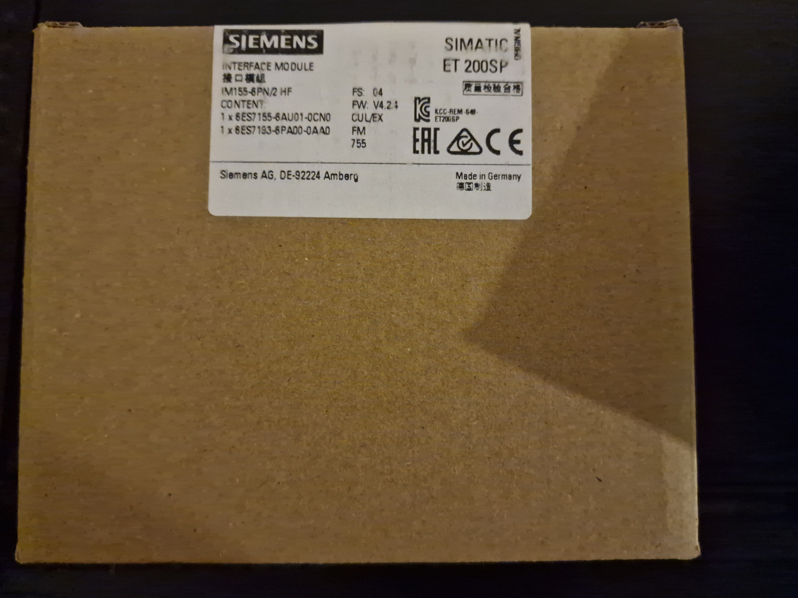 Siemens Simatic ET 200SP 6ES7 155-6AU01-0CN0 & 6ES7193-6PA00-0AA0 FREE SHIPPING