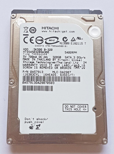 320 GB SATA Hitachi HTS545032B9A300 5400RPM 8MB HDD 2.5" interne Festplatte