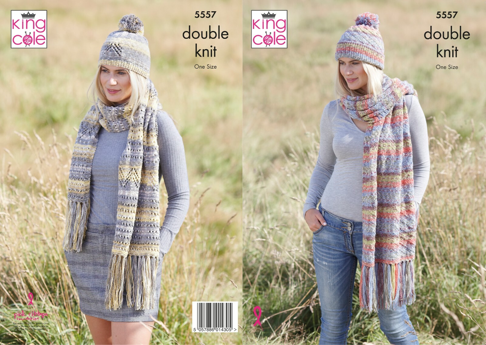 KING COLE KNITTING LEAFLET 5557. DOUBLE KNITTING SHAWLS & HATS. - Image 2