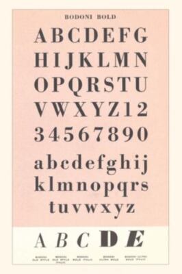 Vintage Journal Font Sample Chart, Bodoni Bold by Found Image Press, Found Im...