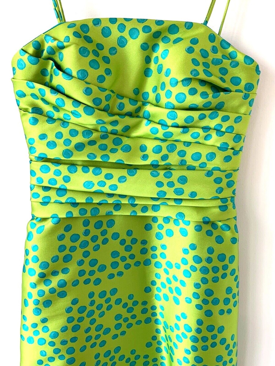Theia Silk Green Long Dress Size 2 | eBay