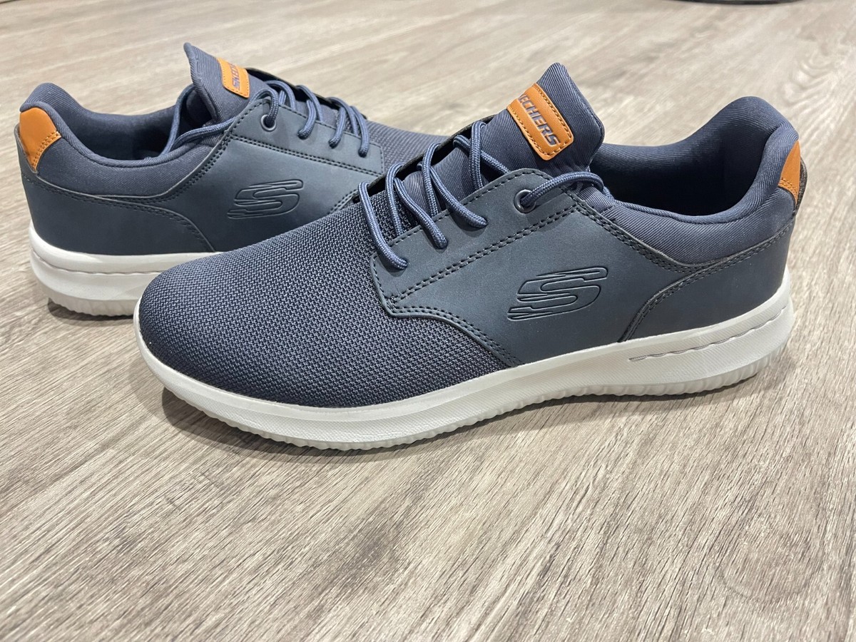 Skechers Men's Delson Air-Cooled Memory Foam Arch Support Shoe Sneakers-Navy - Main Image