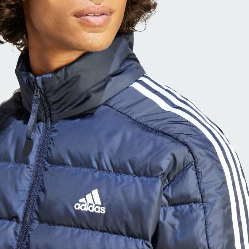 Size XL- Adidas Men's Essentials 3-Stripes Light Down Jacket