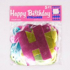 Happy Birthday Banner Sign 5 Foot Long 4 1/4" Tall Letters Multi Color Letters