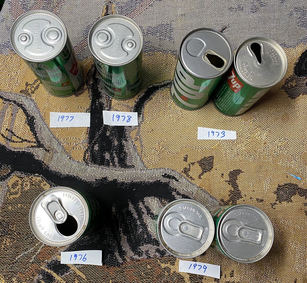 Vintage 7up Promotional Soda Pop Cans From 1970s (sold Vintage 7up Promotional Soda Pop Cans From 1970s (sold