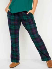 NWT Old Navy Printed Flannel Pajama Sleep Pants Green Blue Plaid Women M L XLXXL