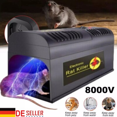 8000V Profi Elektronische Rattenfalle HIGH Voltage Mäusefalle Rattenköderstation