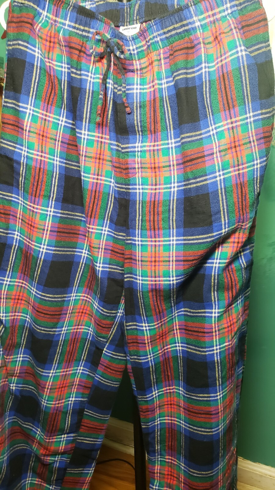 Lands End Plaid Flannel Pajama Pants Mens 32x32 Draw … Gem
