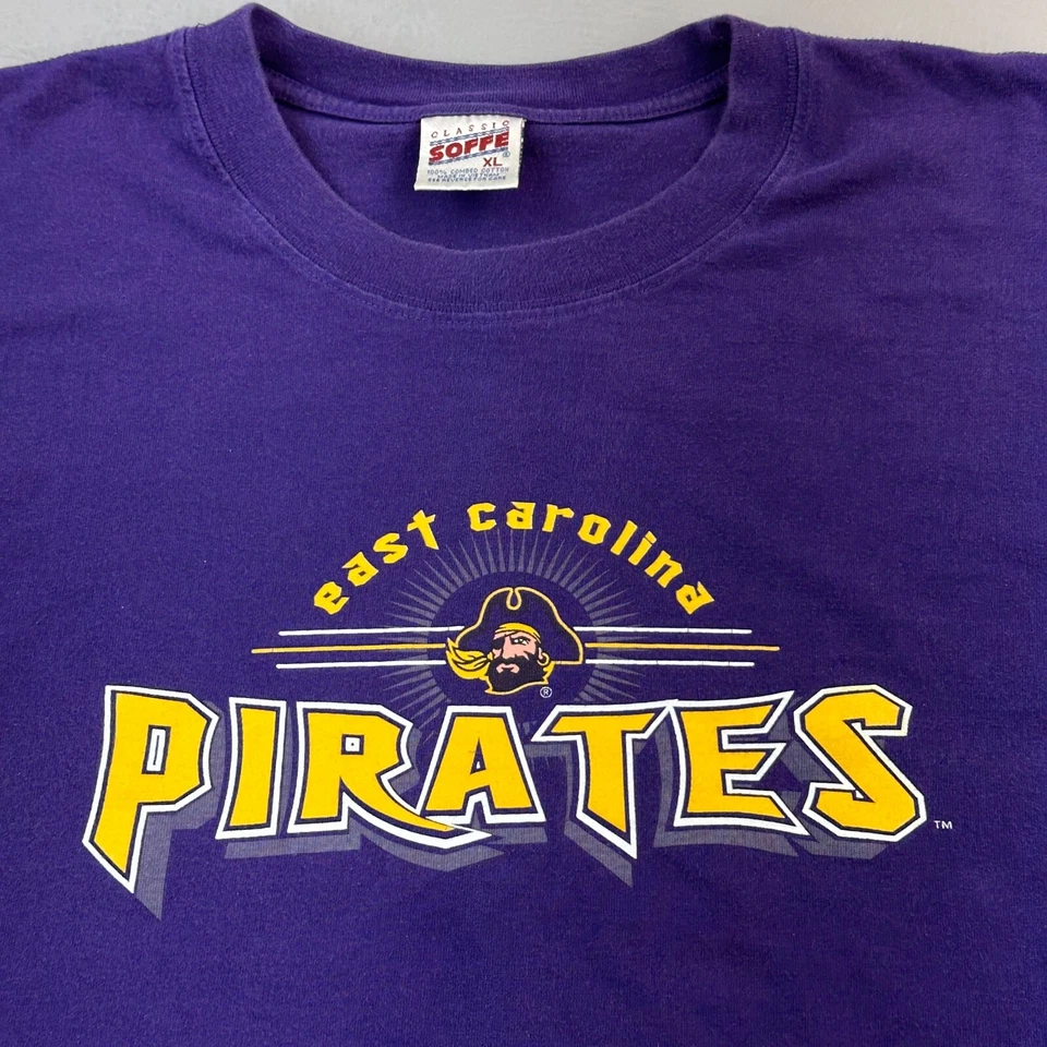 Vintage East Carolina Pirates Shirt Mens XL Purple Soffe Petey Logo Y2K - Image 2 of 4