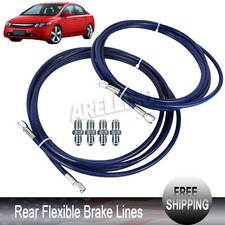 Stainless Rear Flexible Brake Lines Replacement Kit For 96-00 Honda Civic Ek Us