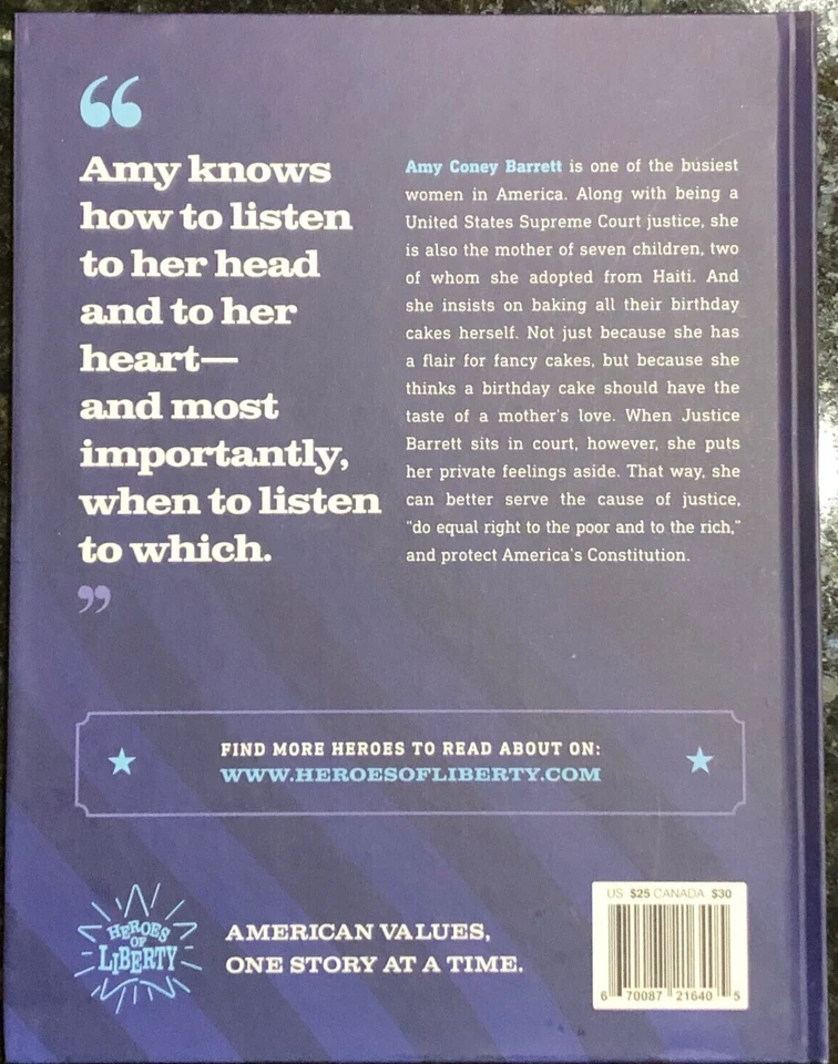 Heroes of Liberty AMY CONEY BARRETT: A JUSTICE & MOTHER Joyce Claiborne-West NEW - Image 2 of 4