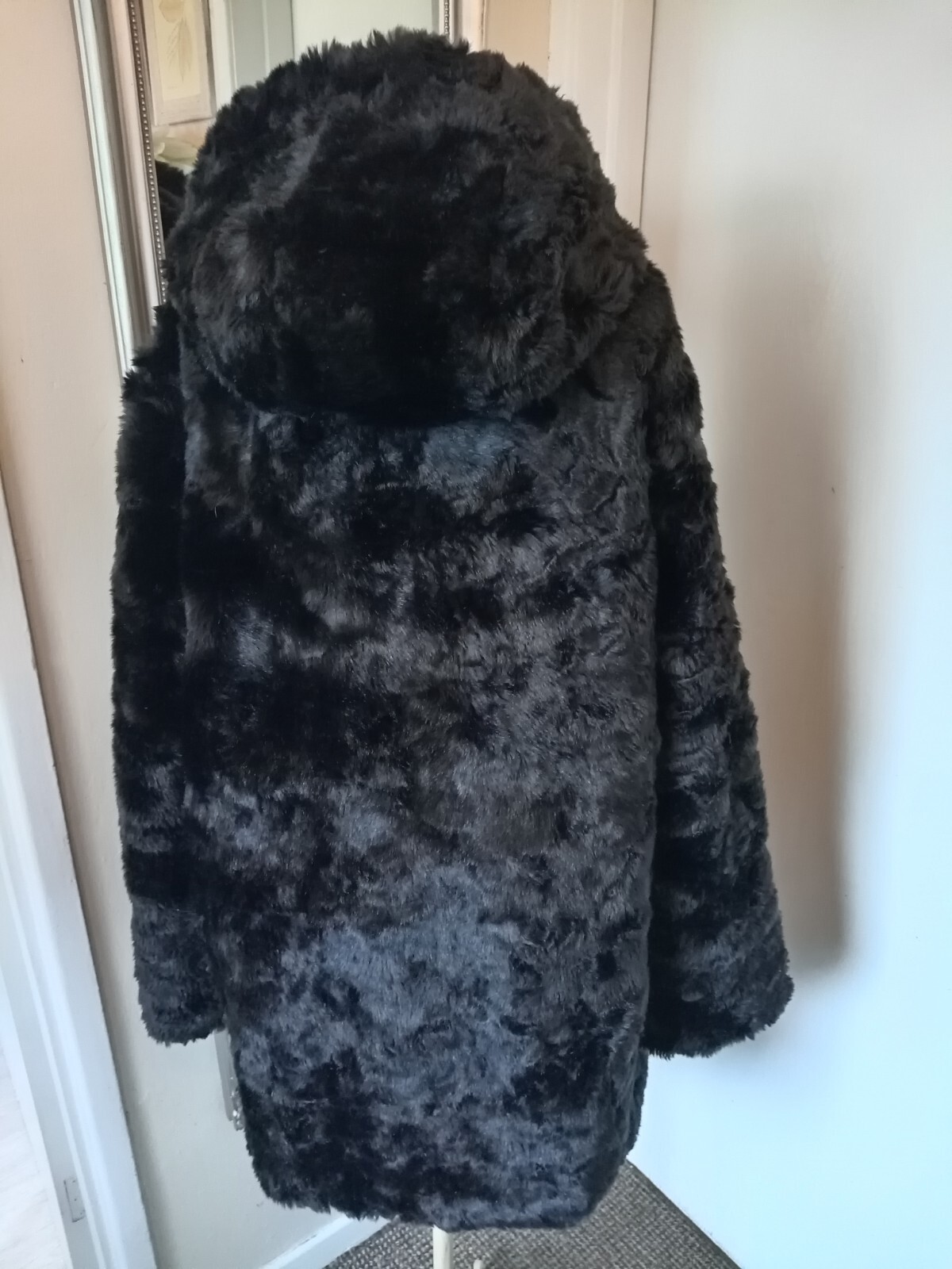 Ladies Hooded Faux Fur Coat Size 18 By Newlook eBay