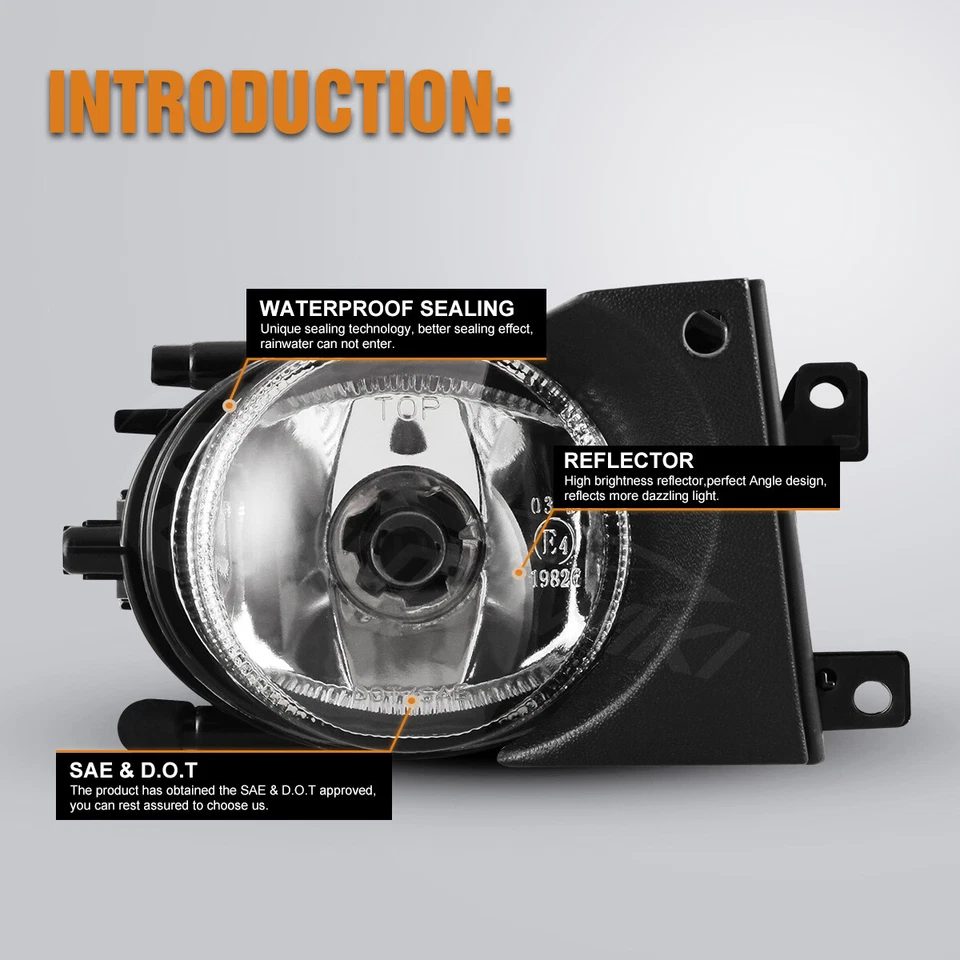 Par de luces antiniebla para BMW 525i 530i 540i 2001-03 lente de cristal transparente parachoques Foto 3 de 4