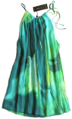 BCBG Maxazria Gorgeous Silk Dress Green Multi Romantic Dress Size S | eBay