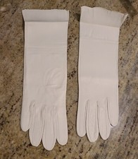 New Vintage Size M Soft Leather Off-White Formal 12" Long Opera Gloves