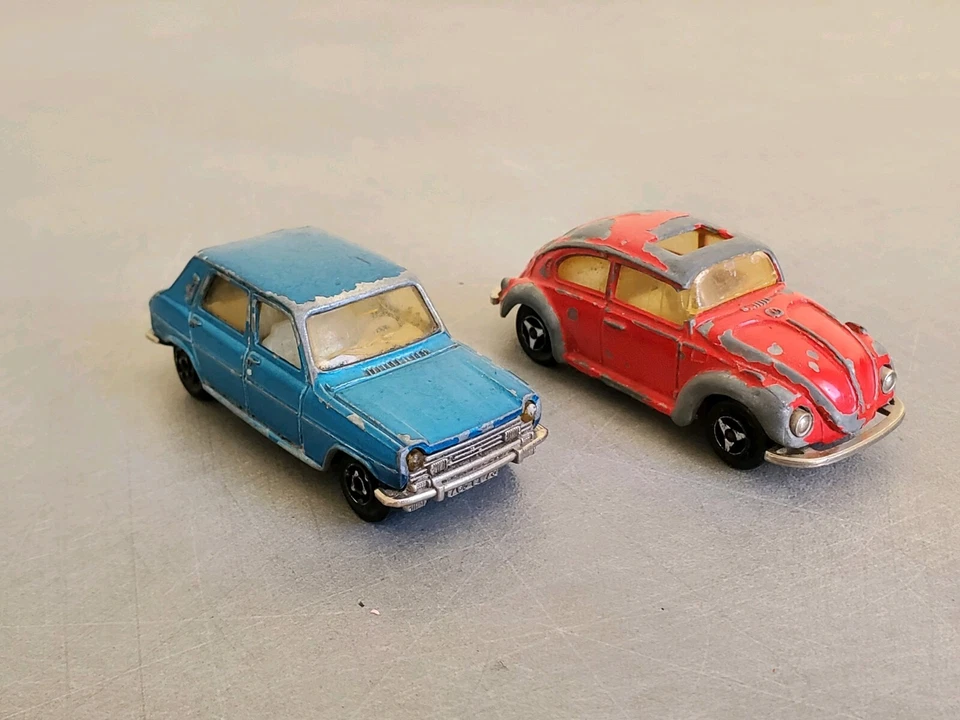 Majorette Lotto 2 – Simca 1100 Ti Blu + VW Coccinelle 1302 Rosso – 1/60 Buono - Immagine 2 di 4