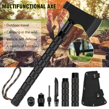 17" Tactical Survival Axe Tomahawk Throwing Hatchet Stainless Steel Camping Hunt