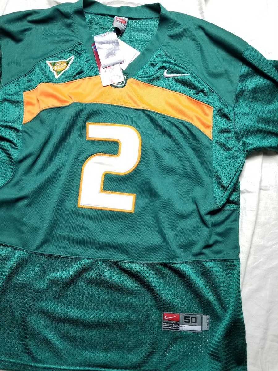 Vintage Nike UNIVERSITY OF MIAMI HURRICANES BEASON ACC Jersey Size