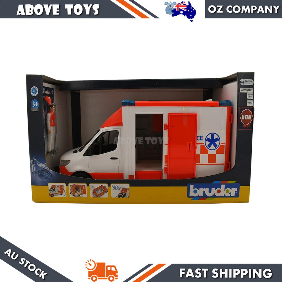 Bruder 1:16 Mercedes G3 Sprinter Ambulance With Driver & Light Sound Toy Model - Image 2 of 4