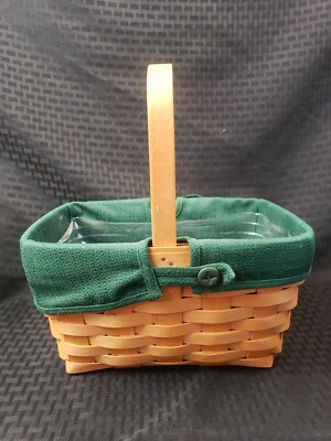 Longaberger Basket 2002 With Green Liner And Protector | eBay
