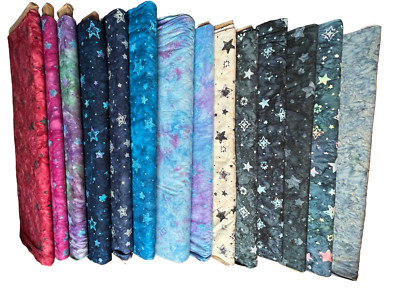 Batikstoff, Sterne, 100% Baumwolle, FQ, HM, M, Basteln, Quilten Patchwork